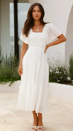 Shareen Dresses|Midi^Lainey Midi Dress - White