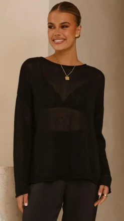 Little Lies Knit Tops|Knitwear^Lakoa Knit Top - Black