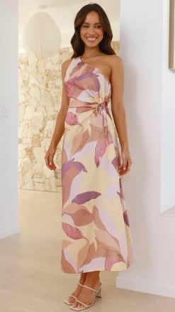 Pink Diamond Dresses|Maxi^Lana Maxi Dress - Pink/Purple Floral
