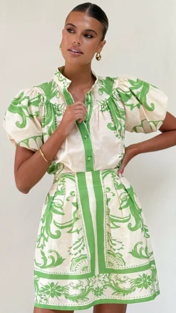 Mia Milani Sets|Tops^Lanie Shirt - Sage / Cream