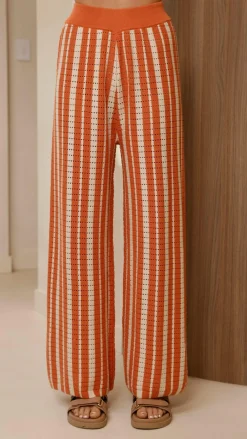 LILYWHYT Knitwear|Knitwear^Layla Knit Wide Leg Pants - Orange