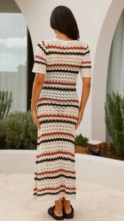 Pink Diamond Knit Dresses|Knitwear^Laylani Maxi Dress - Natural Stripe
