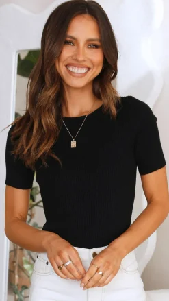 Fashion Allied Tops^Laylin Ribbed Top - Black