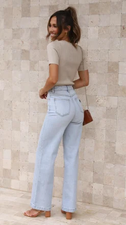 Fashion Allied Tops^Laylin Ribbed Top - Oatmeal