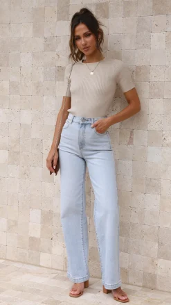 Fashion Allied Tops^Laylin Ribbed Top - Oatmeal