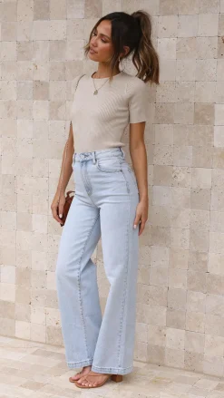 Fashion Allied Tops^Laylin Ribbed Top - Oatmeal