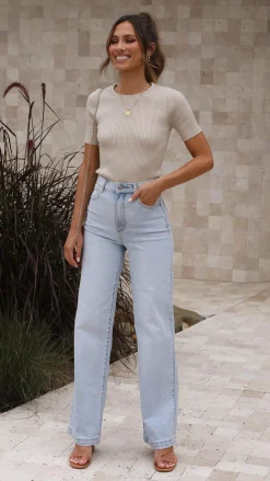 Fashion Allied Tops^Laylin Ribbed Top - Oatmeal