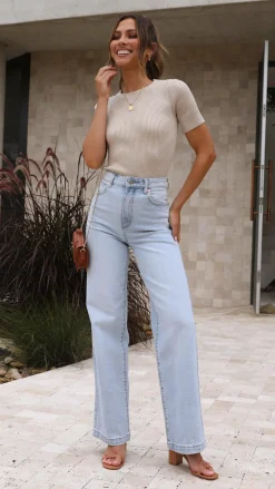 Fashion Allied Tops^Laylin Ribbed Top - Oatmeal