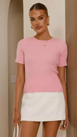 Fashion Allied Knit Tops|Knitwear^Laylin Ribbed Top - Pink