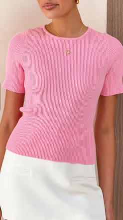 Fashion Allied Knit Tops|Knitwear^Laylin Ribbed Top - Pink