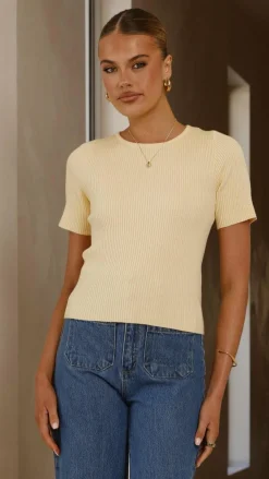 Fashion Allied Knit Tops|Knitwear^Laylin Ribbed Top - Yellow
