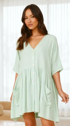 Slide Show Sale Dresses^Leah Mini Dress - Sage