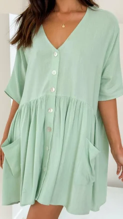Slide Show Sale Dresses^Leah Mini Dress - Sage