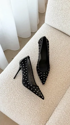 Billini Billini|Wedding Guest Dresses^Lee Heels - Black Mesh Diamante