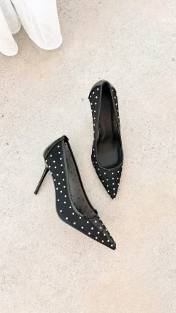 Billini Billini|Wedding Guest Dresses^Lee Heels - Black Mesh Diamante