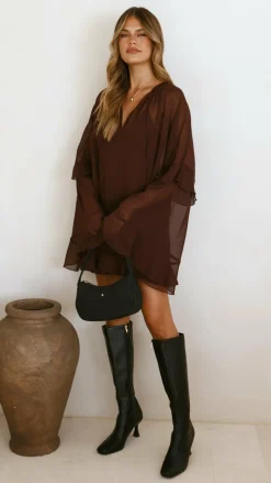 KOLI Dresses|Mini^Leera Mini Dress - Chocolate