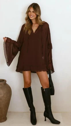 KOLI Dresses|Mini^Leera Mini Dress - Chocolate