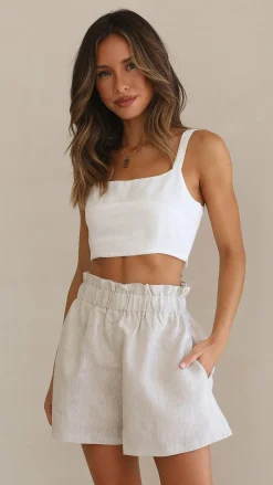 Fashion Allied Bottoms^Leila Shorts - Oatmeal