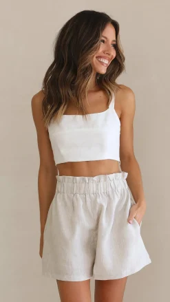 Fashion Allied Bottoms^Leila Shorts - Oatmeal