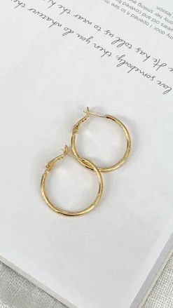 Angel Whisper Earrings|Je T'Aime^Leni Hoops - Gold