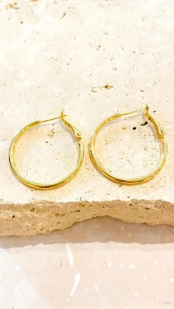 Angel Whisper Earrings|Je T'Aime^Leni Hoops - Gold