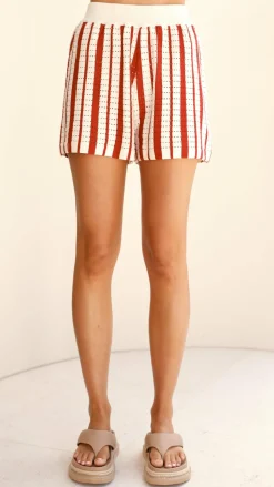 LILYWHYT Knitwear|Knitwear^Leonie Knit Shorts - Red