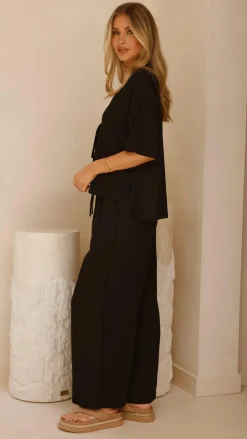 YH AND CO Sets|Bottoms^Lexi Linen Pants - Black