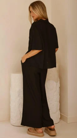YH AND CO Sets|Bottoms^Lexi Linen Pants - Black