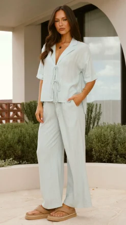 YH AND CO Sets|Bottoms^Lexi Linen Pants - Blue