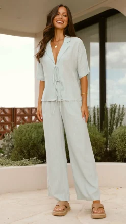 YH AND CO Sets|Bottoms^Lexi Linen Pants - Blue