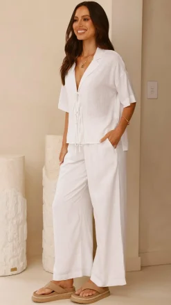 YH AND CO Sets|Bottoms^Lexi Linen Pants - White