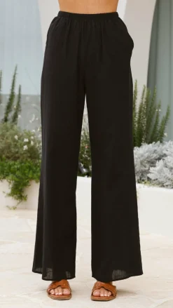 By Frankie Sets|Bottoms^Liana Off Shoulder Top & Pants Set - Black