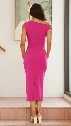 YH AND CO Dresses|Midi^Lilah Midi Dress - Hot Pink