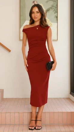 YH AND CO Dresses|Polo^Lilah Midi Dress - Wine