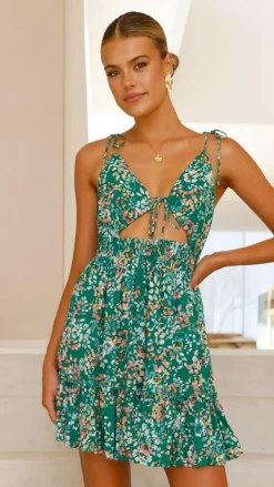 Sweet Acacia Sale Dresses^Lille Mini Dress - Green Floral