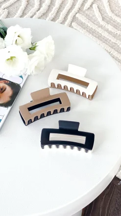 Angel Whisper Hair Accessories^Lily Two Tone Rectangle Clip - Black/White