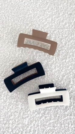 Angel Whisper Hair Accessories^Lily Two Tone Rectangle Clip - Black/White
