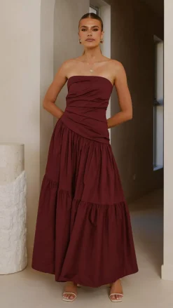 YH AND CO Dresses|Maxi^Lola Maxi Dress - Burgundy