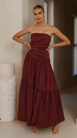YH AND CO Dresses|Maxi^Lola Maxi Dress - Burgundy