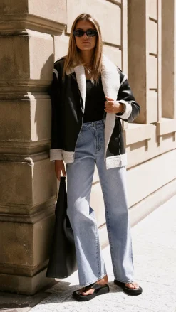 SNDYS THE LABEL Jackets|Outerwear^London Oversized Biker - Black