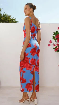 SASHA (BNE) Dresses|Maxi^Lorina Maxi Dress - Red/Blue Floral