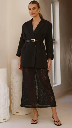 Amore Agencies Bottoms^Louisa Lace Maxi Skirt - Black