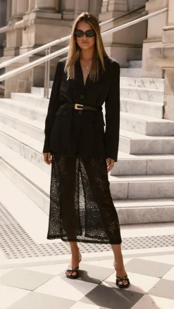 Amore Agencies Bottoms^Louisa Lace Maxi Skirt - Black
