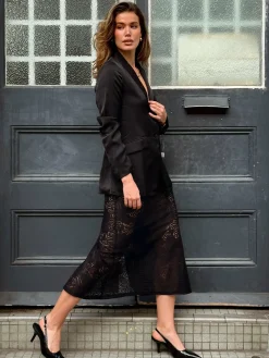 Amore Agencies Bottoms^Louisa Lace Maxi Skirt - Black