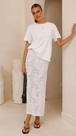 Amore Agencies Bottoms^Louisa Lace Maxi Skirt - White
