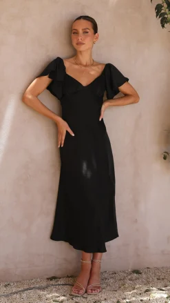 LILYWHYT Dresses|Bridesmaid^Louisa Midi Dress - Black