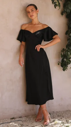 LILYWHYT Dresses|Bridesmaid^Louisa Midi Dress - Black