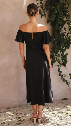 LILYWHYT Dresses|Bridesmaid^Louisa Midi Dress - Black