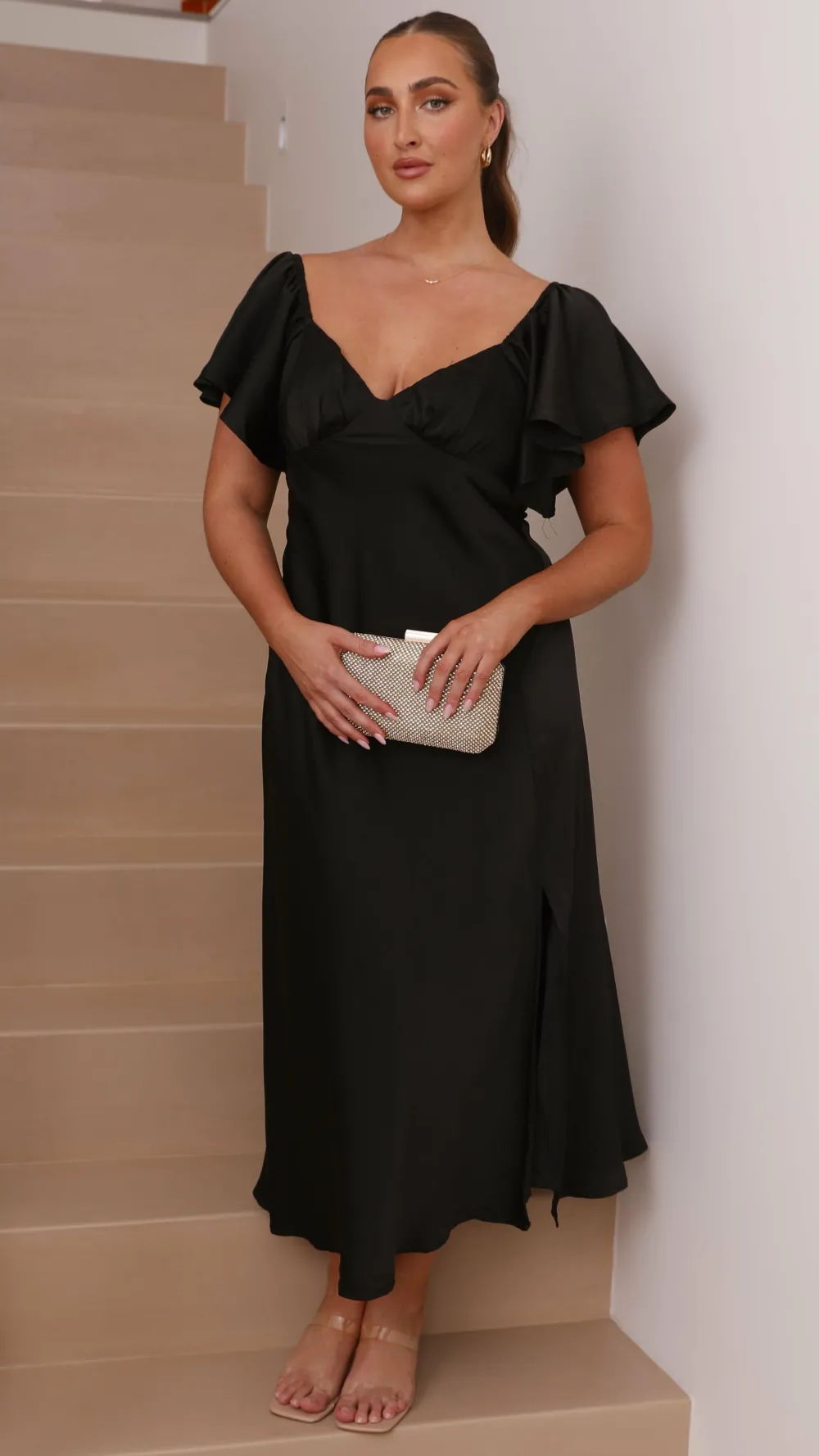 LILYWHYT Dresses|Bridesmaid^Louisa Midi Dress - Black