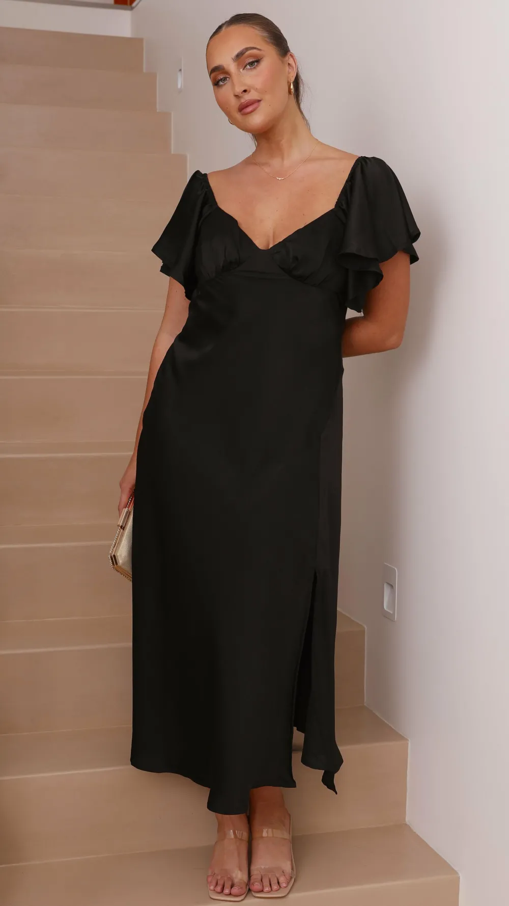 LILYWHYT Dresses|Bridesmaid^Louisa Midi Dress - Black